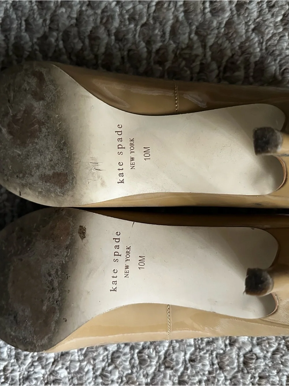 kate spade Tan Nude Patent Leather Round-Toe Pumps 10M